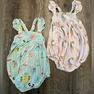 Posh Peanut Ruffled Cap Sleeve Bubbles - Set of 2
